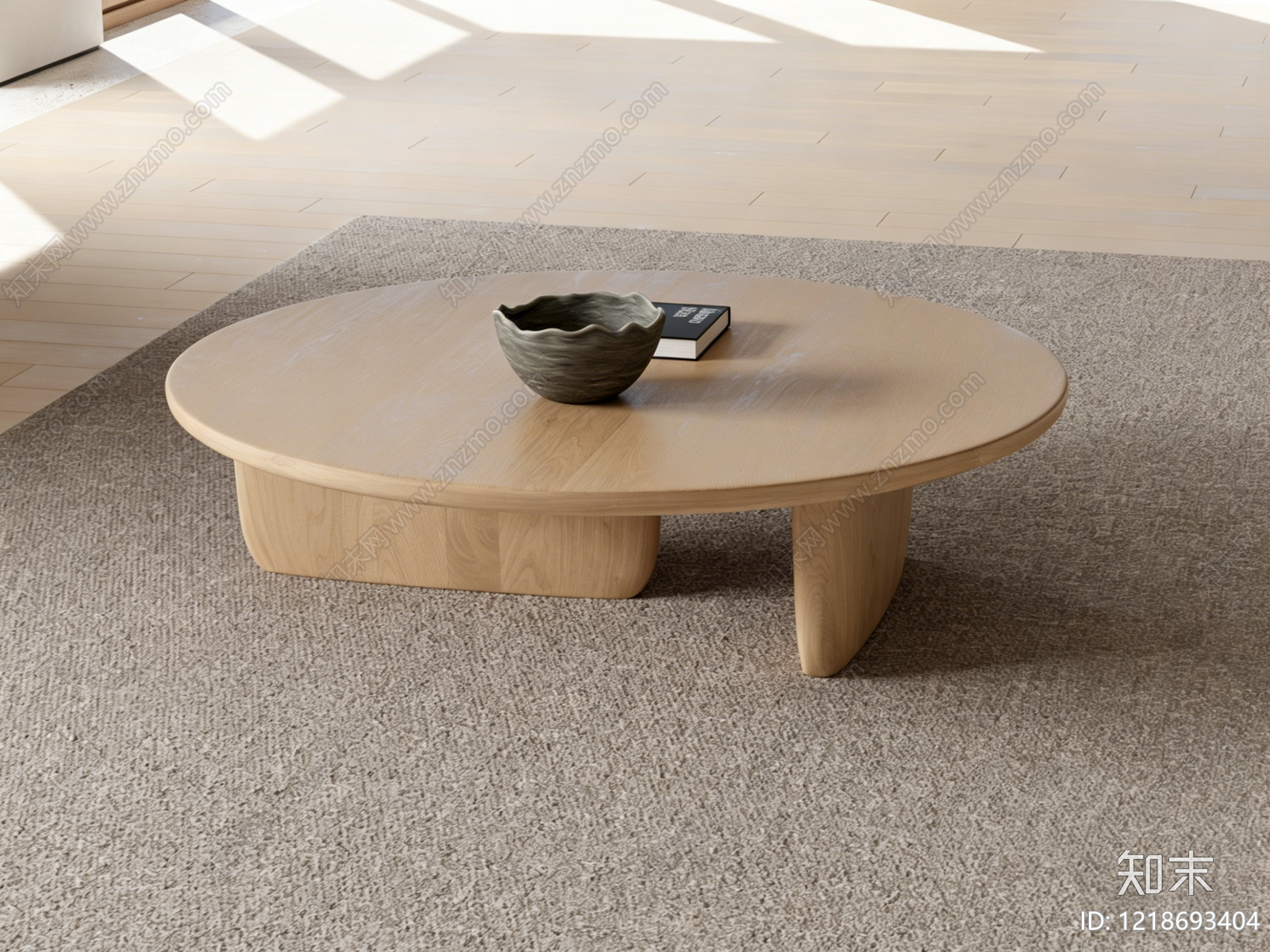 原木风茶几3D模型下载【ID:1218693404】