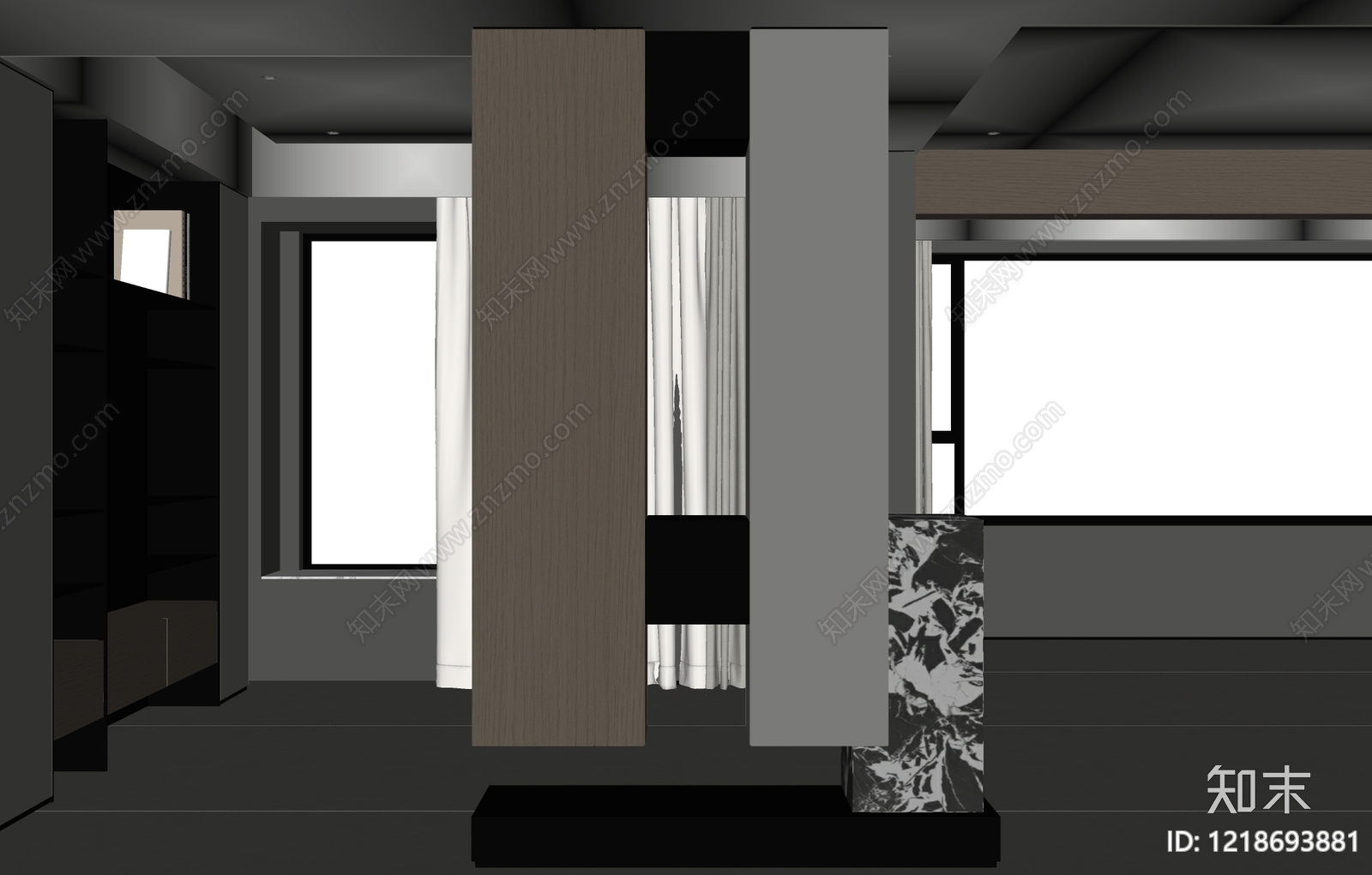 现代玄关柜SU模型下载【ID:1218693881】