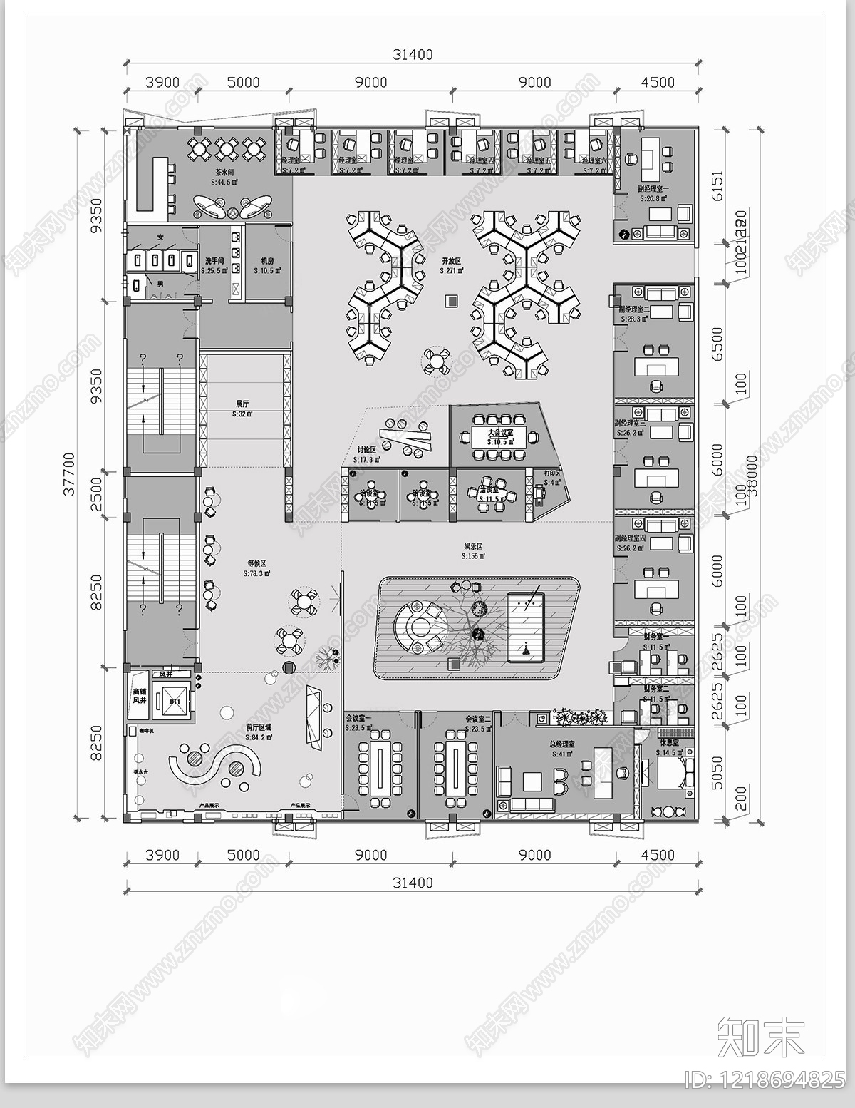整体办公空间CAD图纸