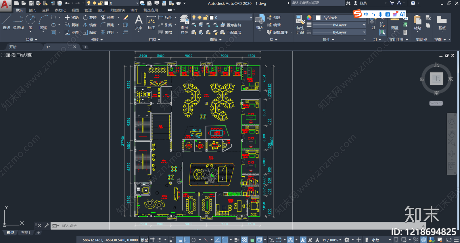 整体办公空间cad施工图下载【ID:1218694825】