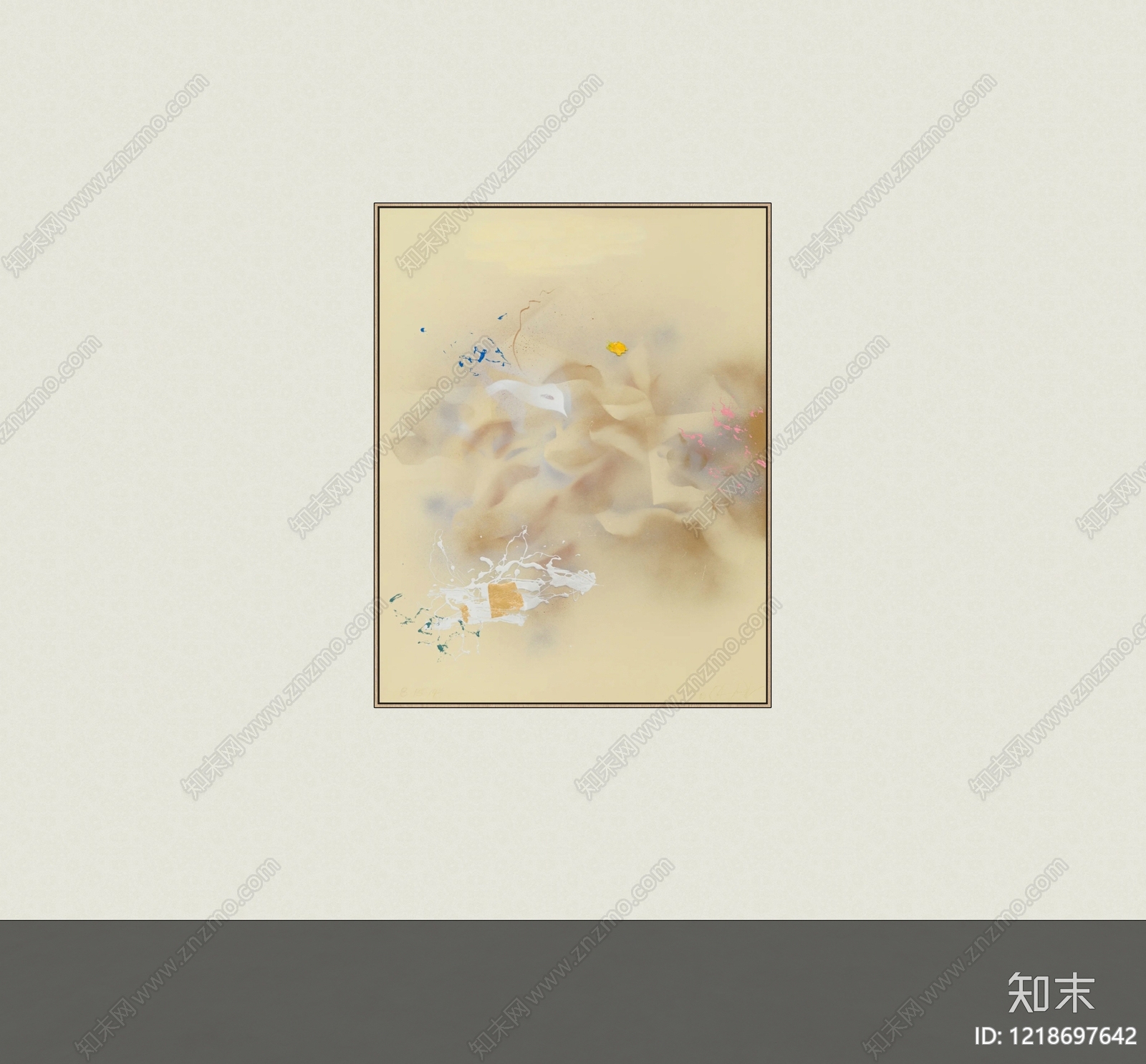 奶油风挂画SU模型下载【ID:1218697642】