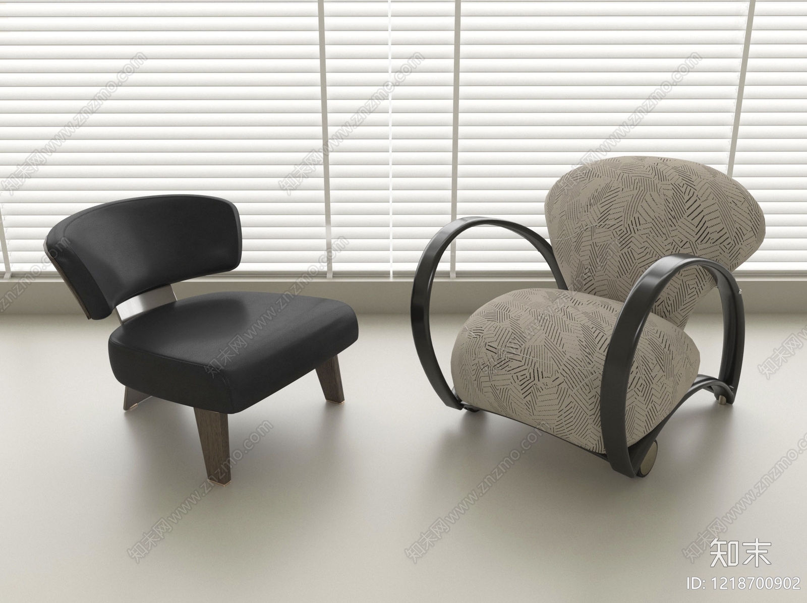 现代简约单人沙发3D模型下载【ID:1218700902】