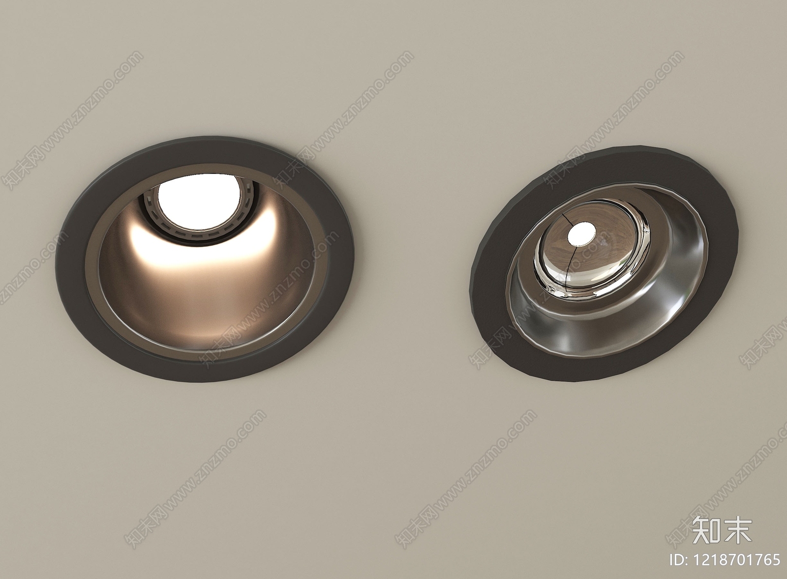 现代简约筒灯射灯组合3D模型下载【ID:1218701765】