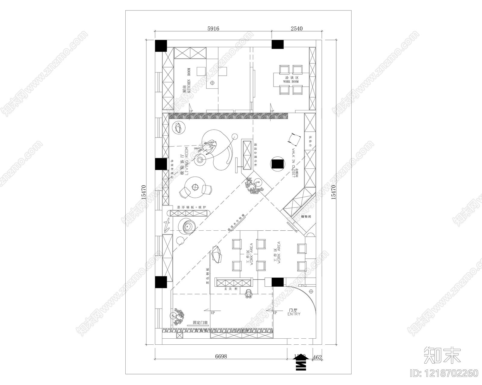 工作室cad施工图下载【ID:1218702260】