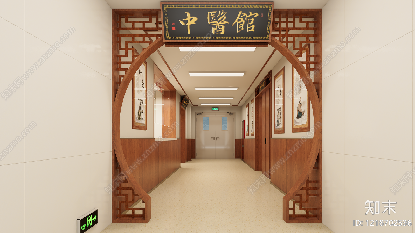 新中式医院SU模型下载【ID:1218702536】