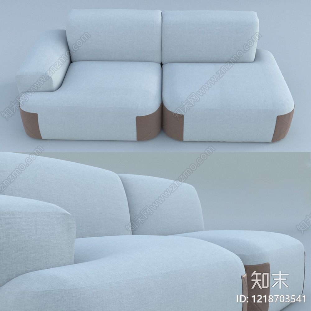 现代简约双人沙发3D模型下载【ID:1218703541】