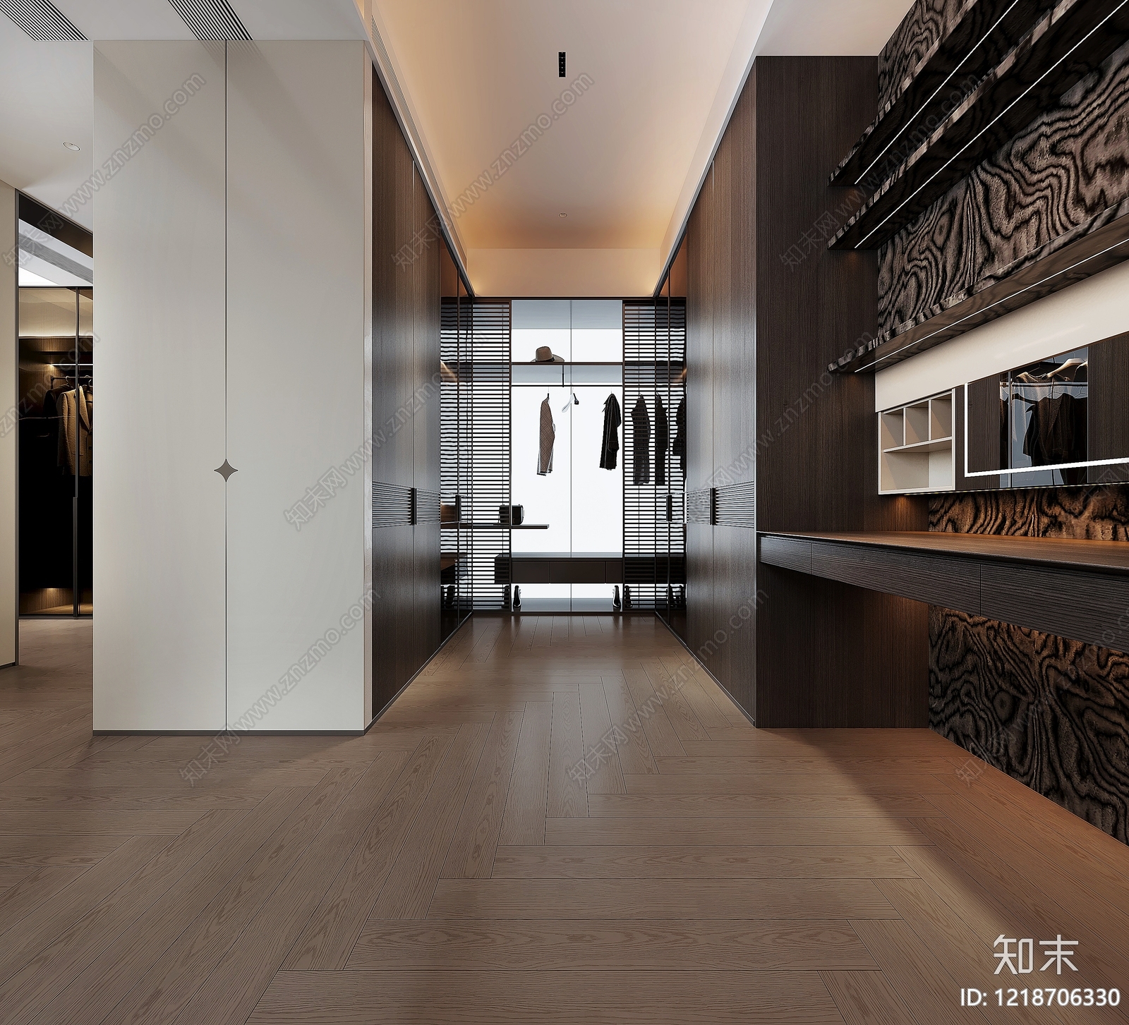 现代极简衣帽间3D模型下载【ID:1218706330】