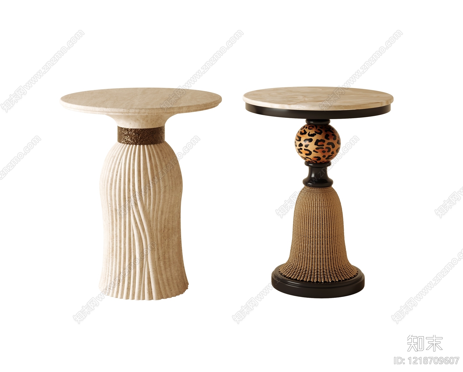 复古轻奢边几3D模型下载【ID:1218709607】