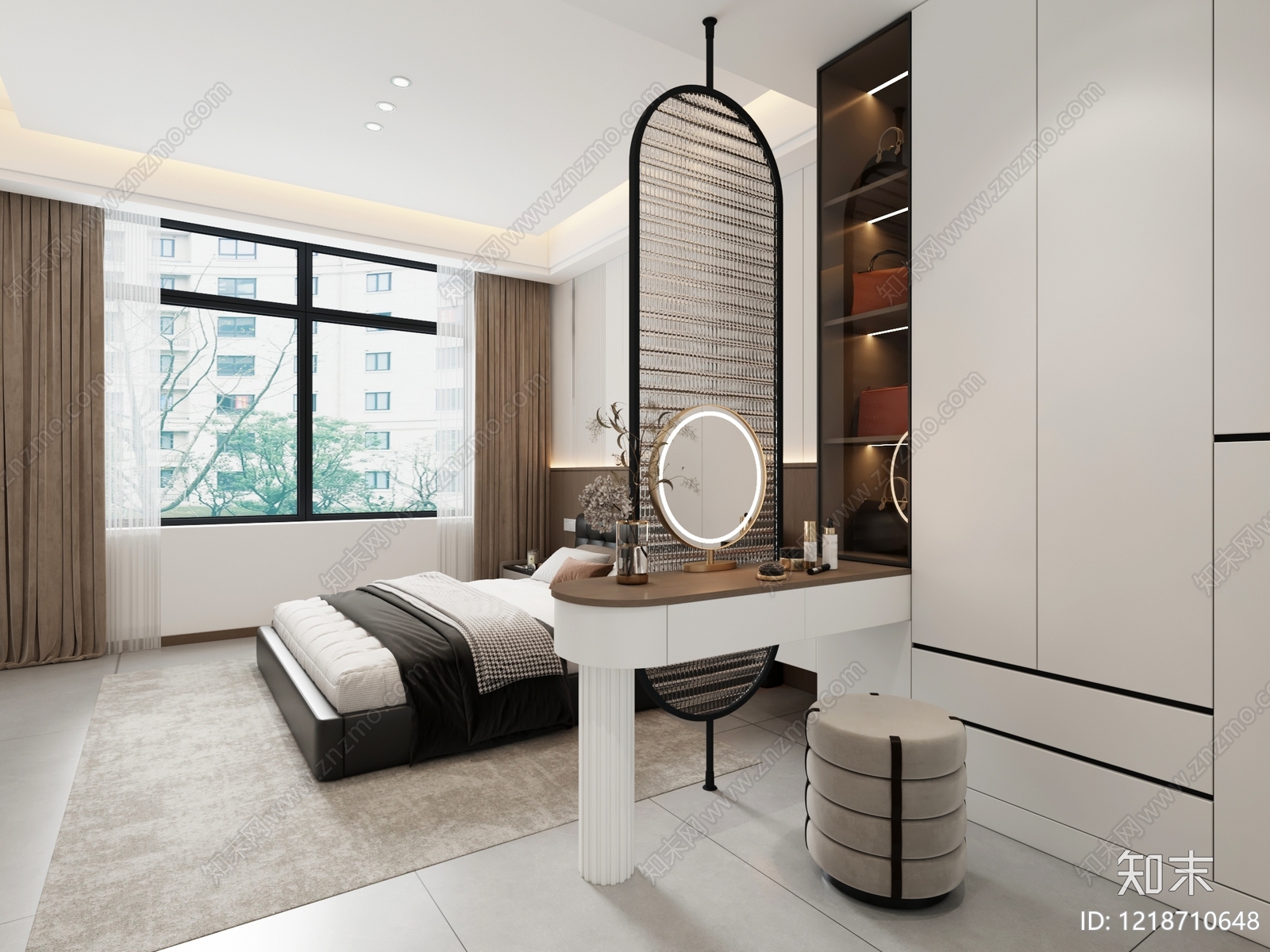 现代简约主卧3D模型下载【ID:1218710648】