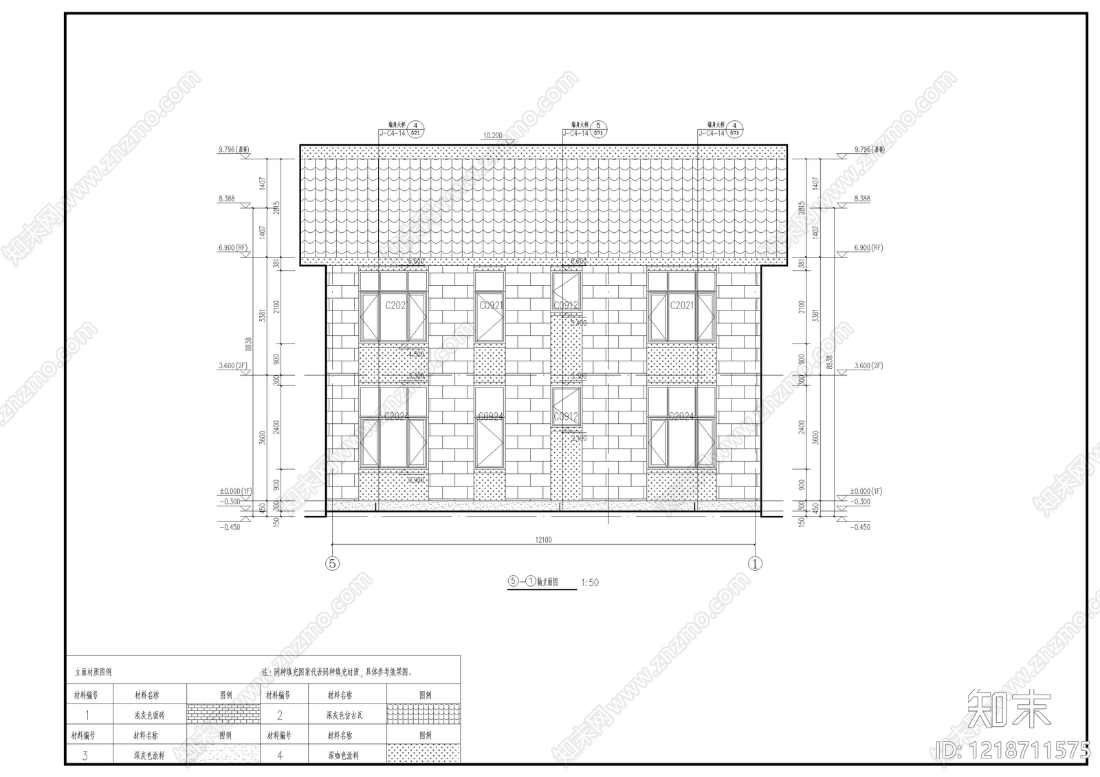 别墅建筑cad施工图下载【ID:1218711575】