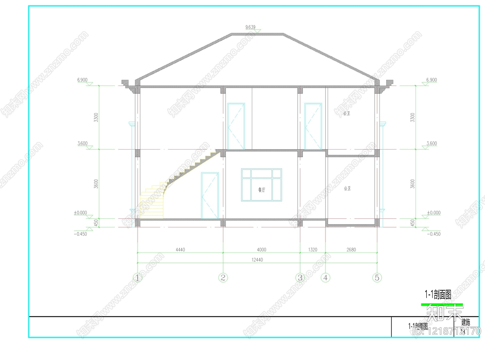 别墅建筑cad施工图下载【ID:1218712170】