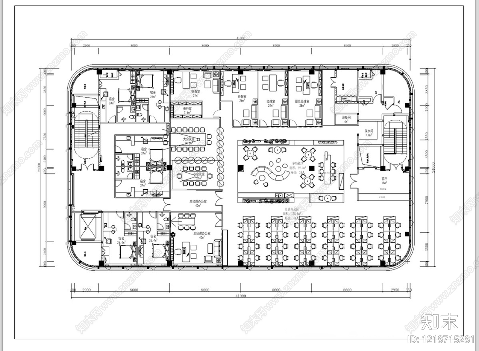整体办公空间CAD图纸
