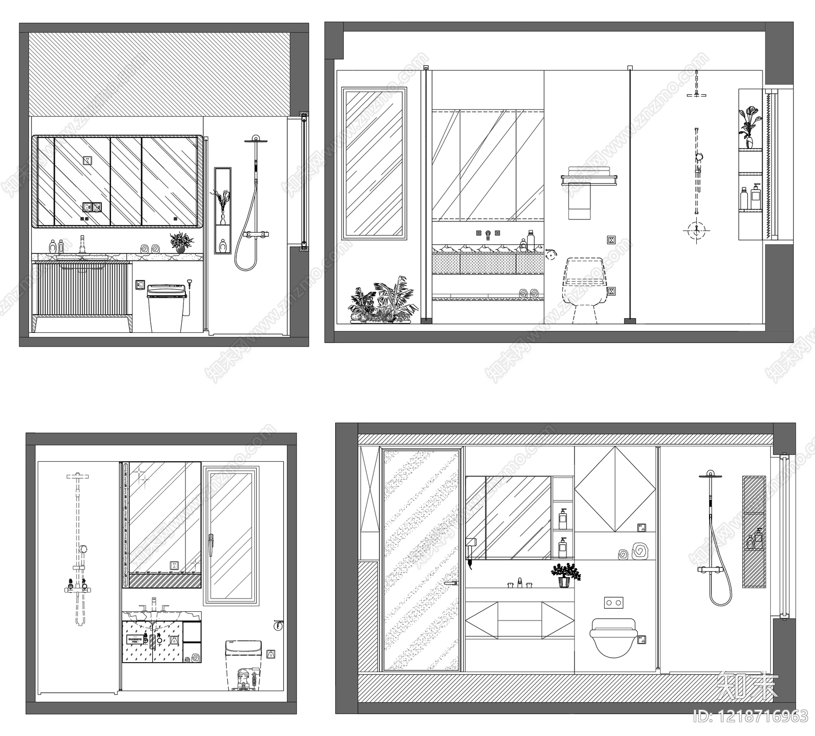 卫生间cad施工图下载【ID:1218716963】