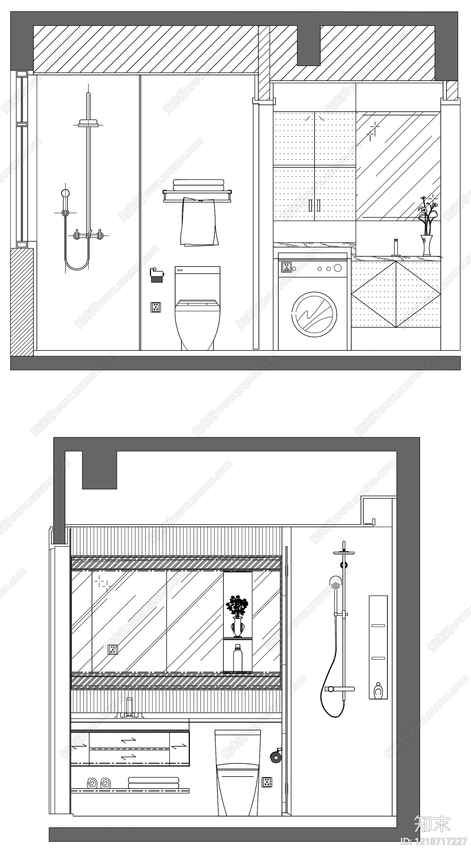 卫生间cad施工图下载【ID:1218717227】