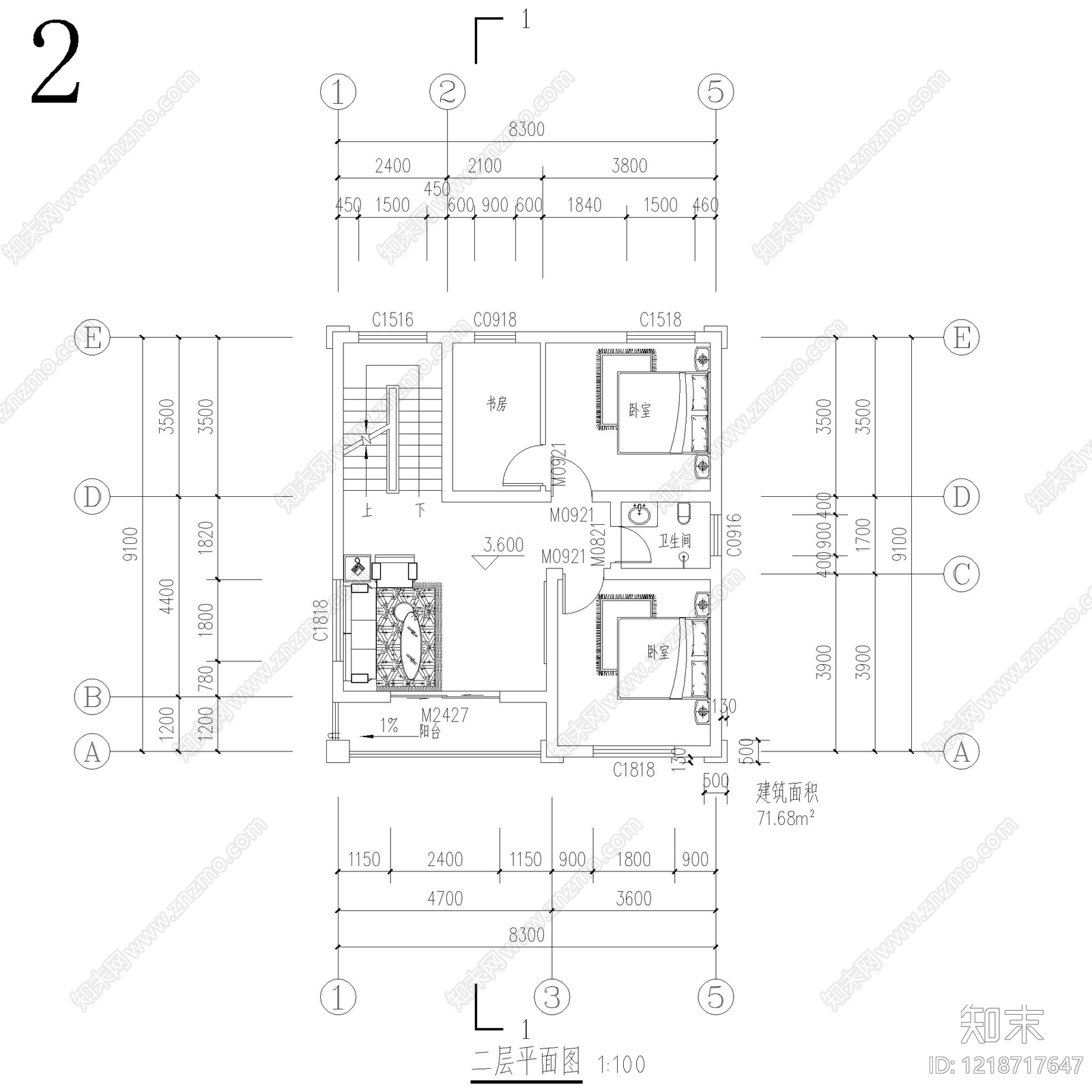 别墅建筑cad施工图下载【ID:1218717647】