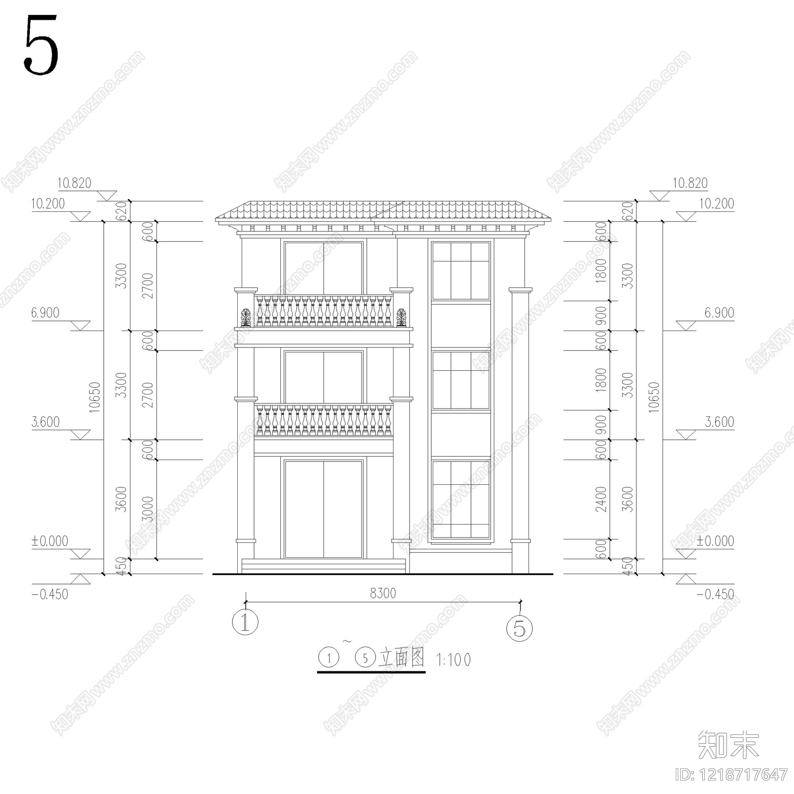 别墅建筑cad施工图下载【ID:1218717647】