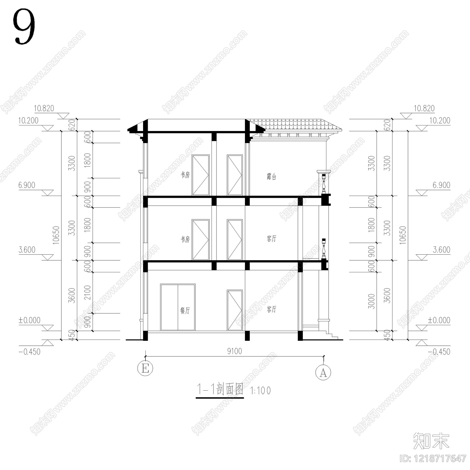 别墅建筑cad施工图下载【ID:1218717647】