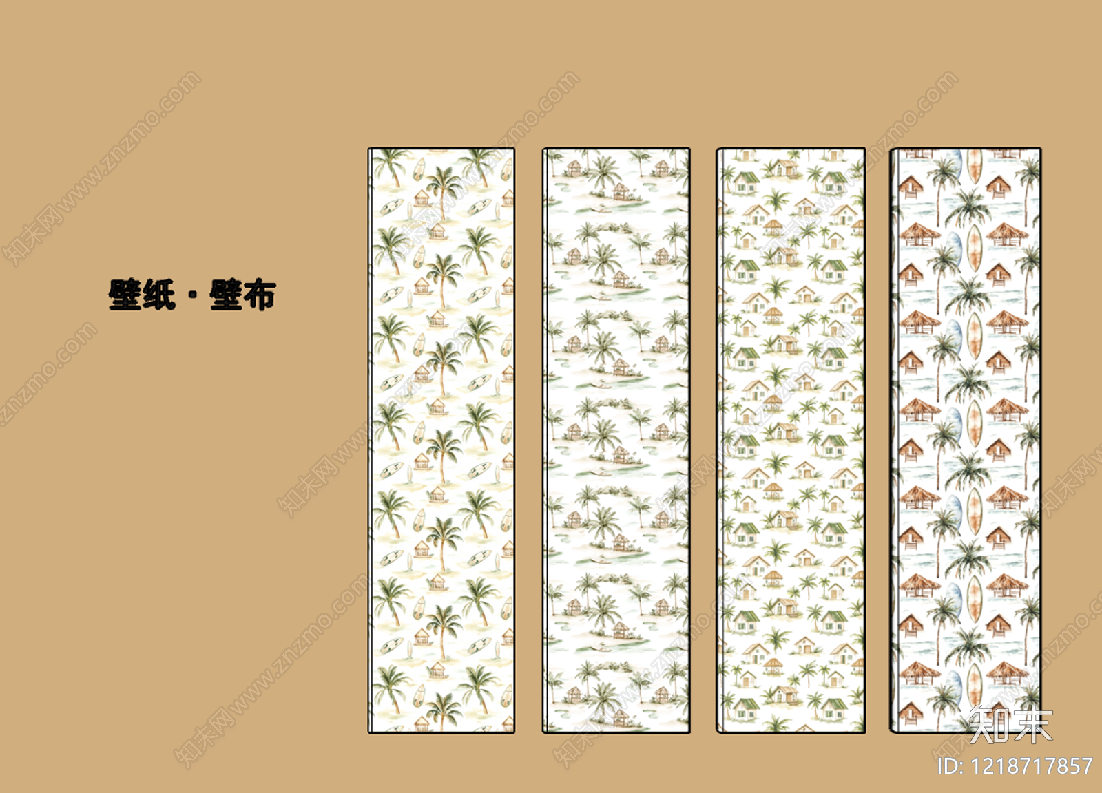 热带风情护墙板SU模型下载【ID:1218717857】