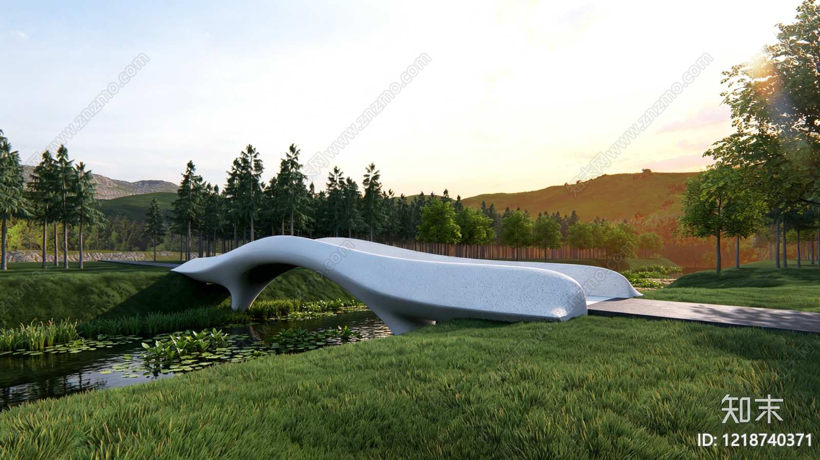极简主义景观桥3D模型下载【ID:1218740371】