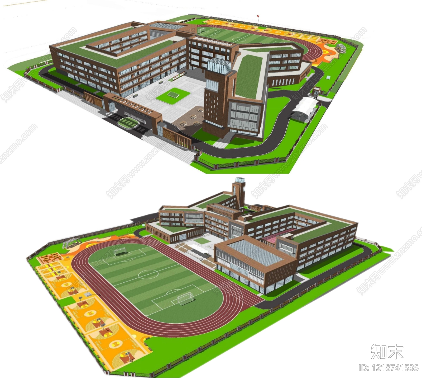 现代主义教育校园景观SU模型下载【ID:1218741535】