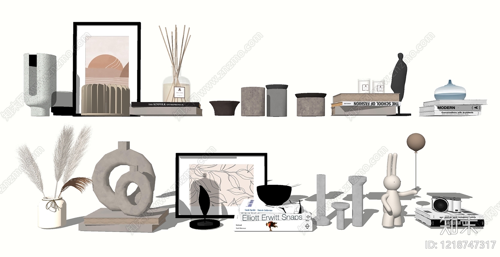 现代简约摆件组合SU模型下载【ID:1218747317】