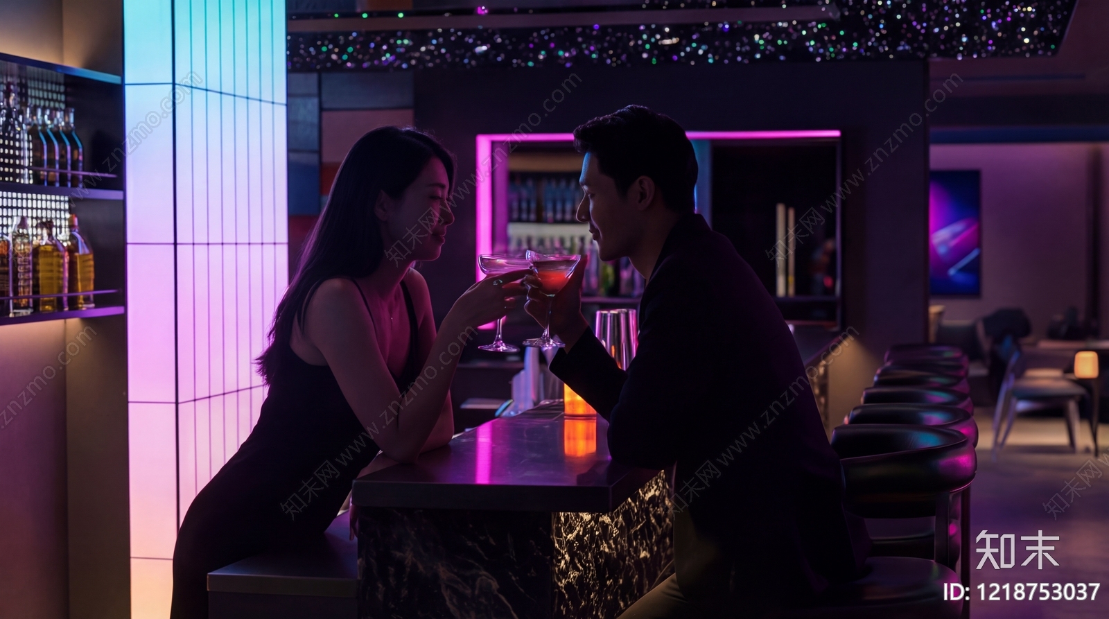 赛博朋克风酒吧3D模型下载【ID:1218753037】