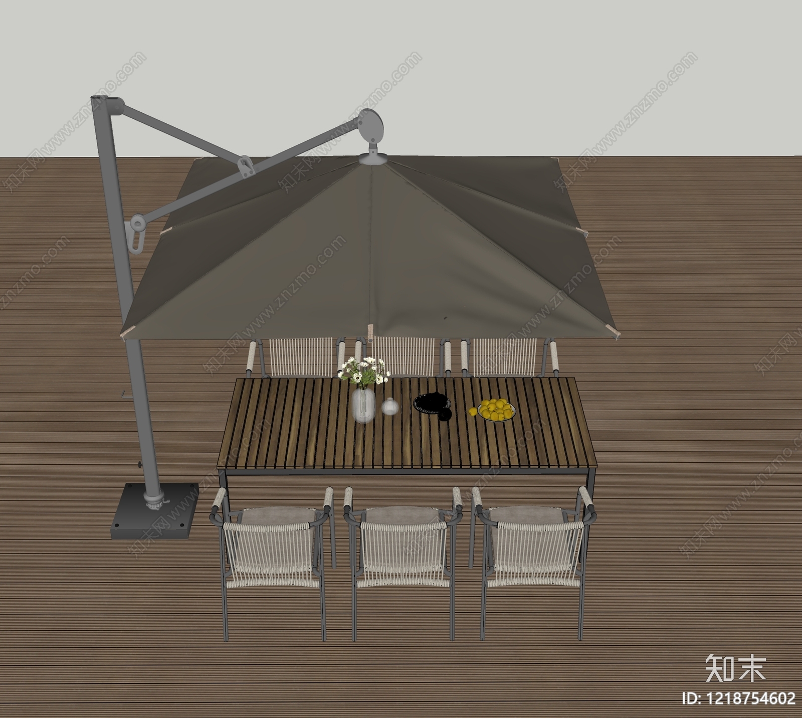 现代简约户外桌椅SU模型下载【ID:1218754602】