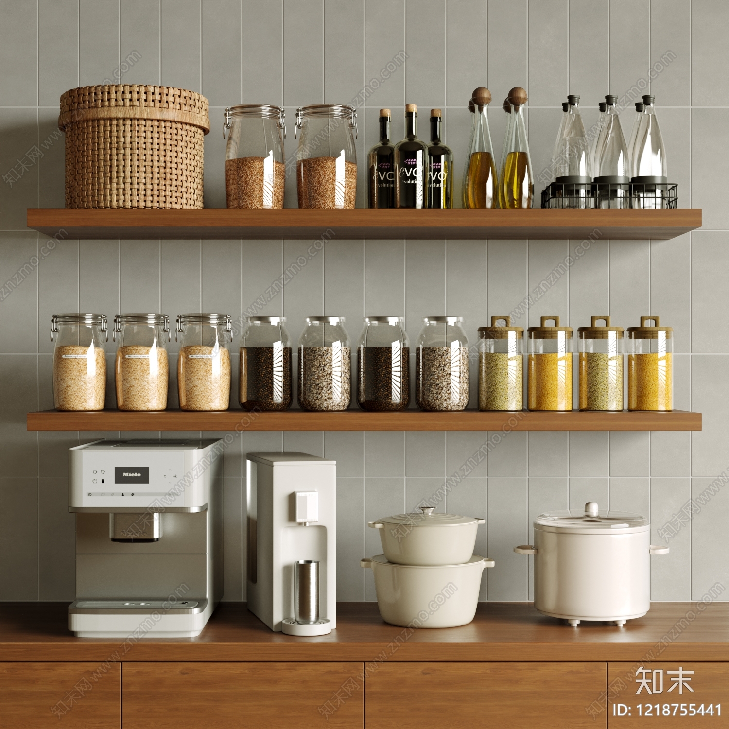 现代简约厨房用品组合SU模型下载【ID:1218755441】