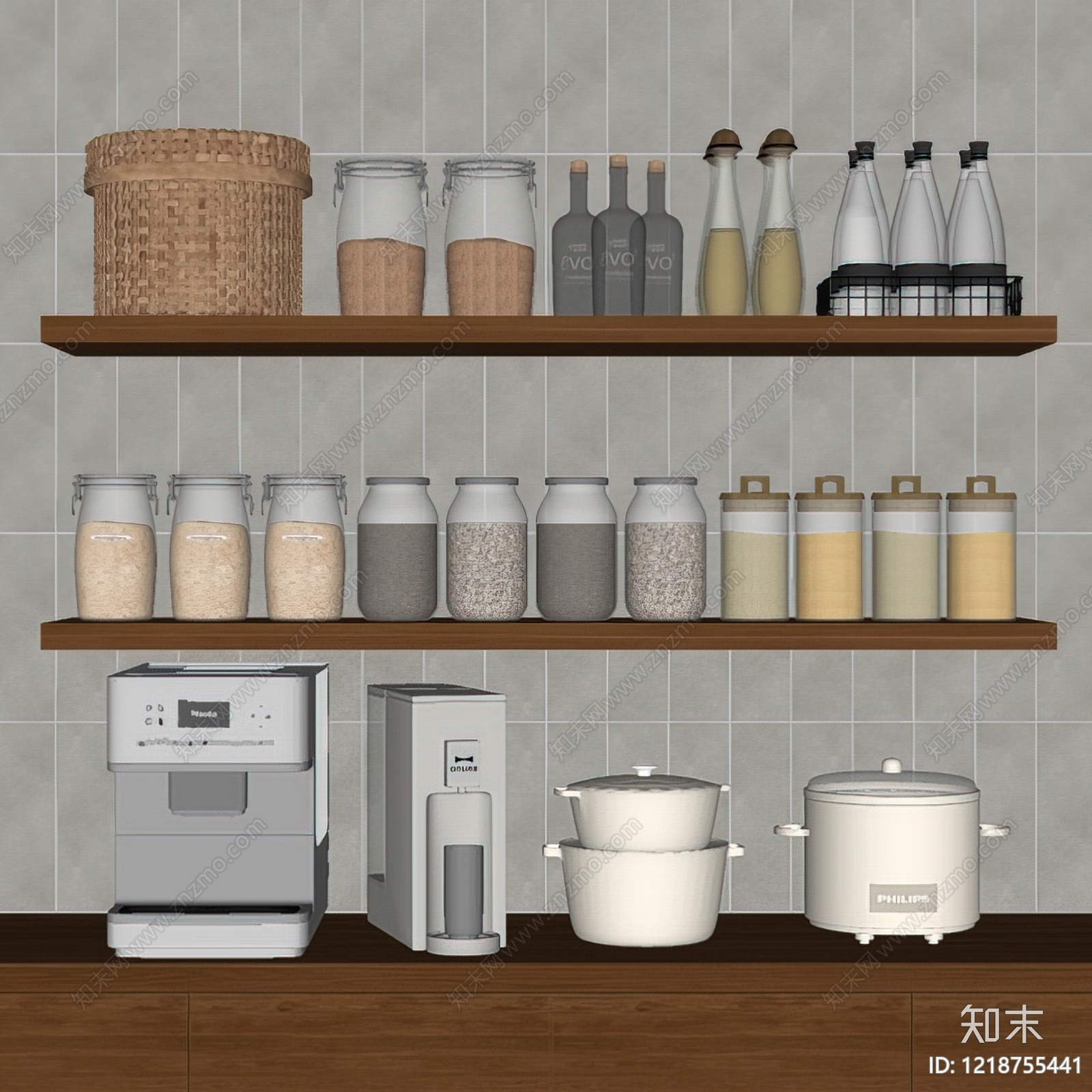 现代简约厨房用品组合SU模型下载【ID:1218755441】