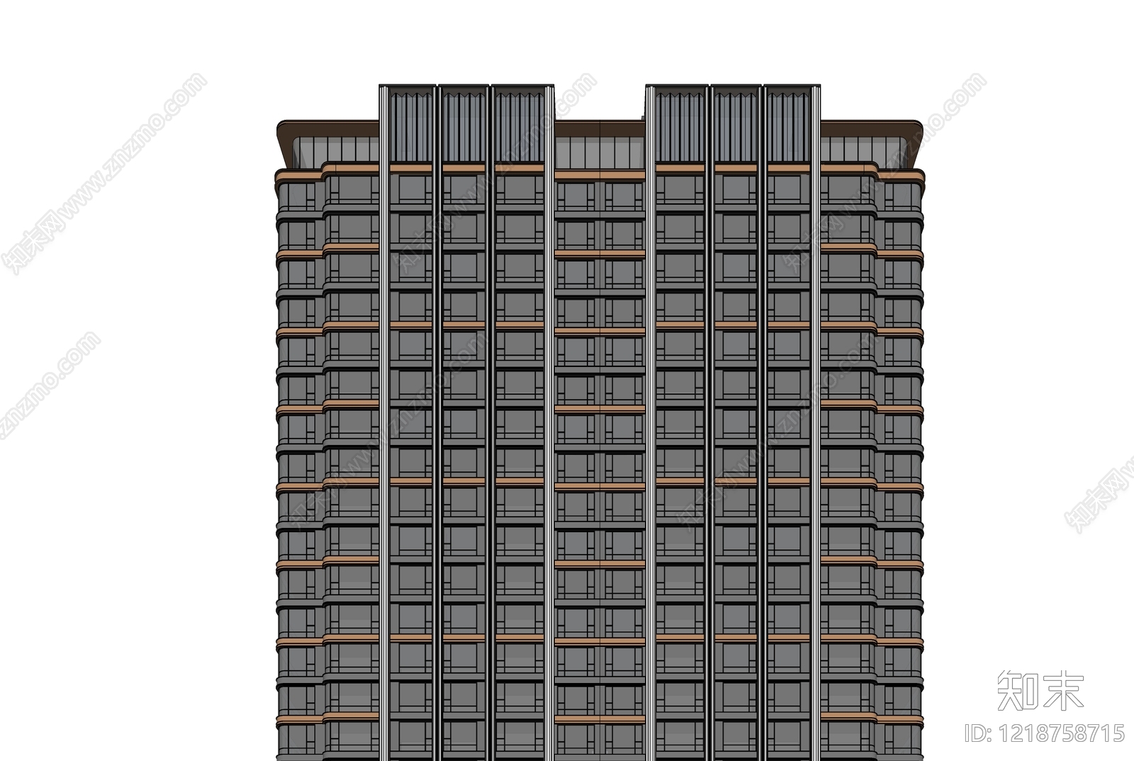 现代小高层住宅楼SU模型下载【ID:1218758715】