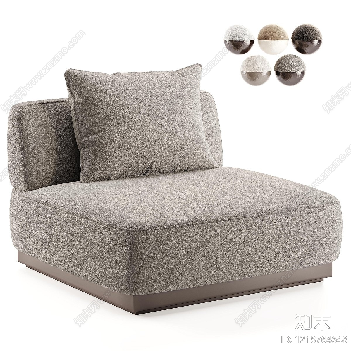 现代简约单人沙发3D模型下载【ID:1218764648】
