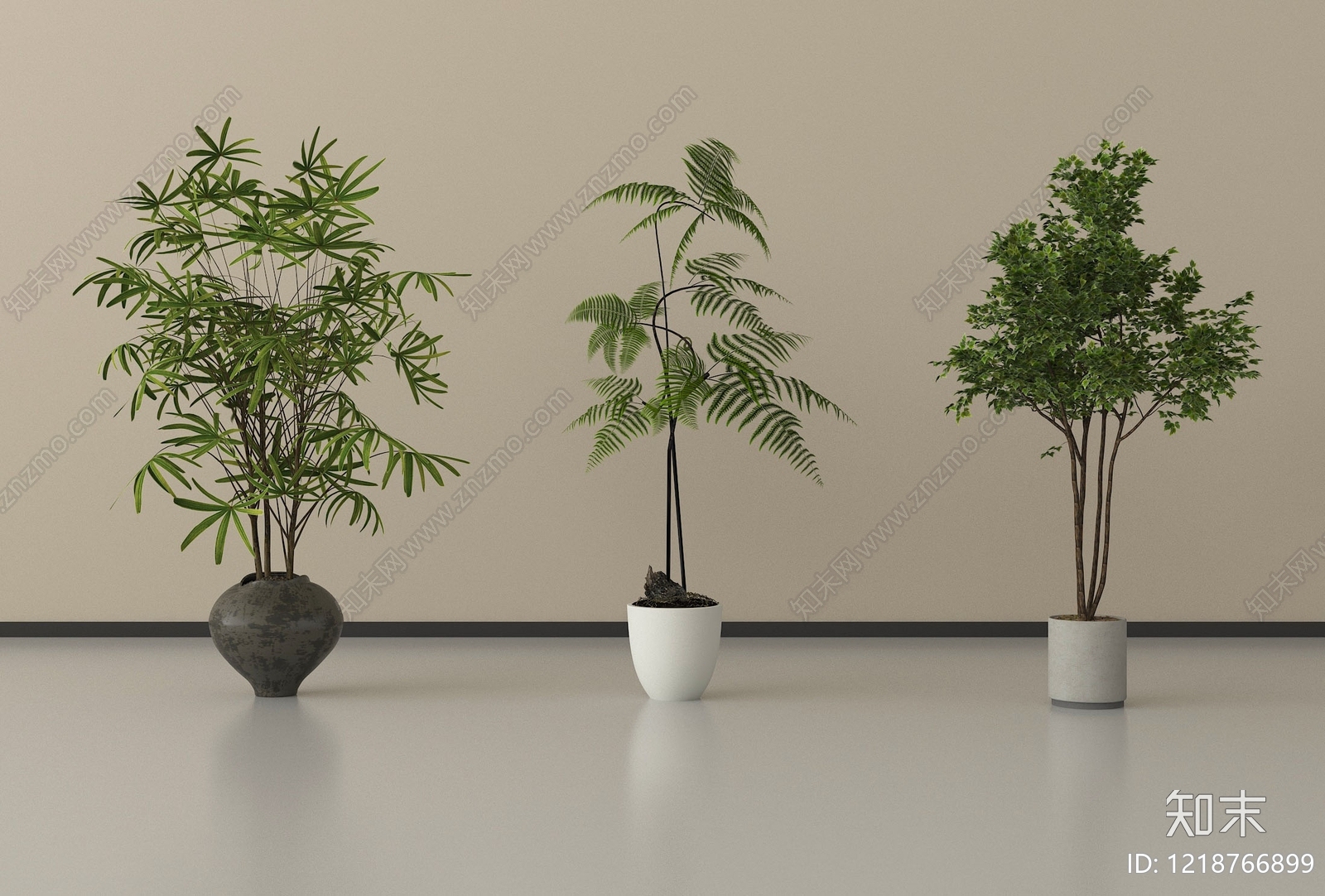 现代简约盆栽3D模型下载【ID:1218766899】