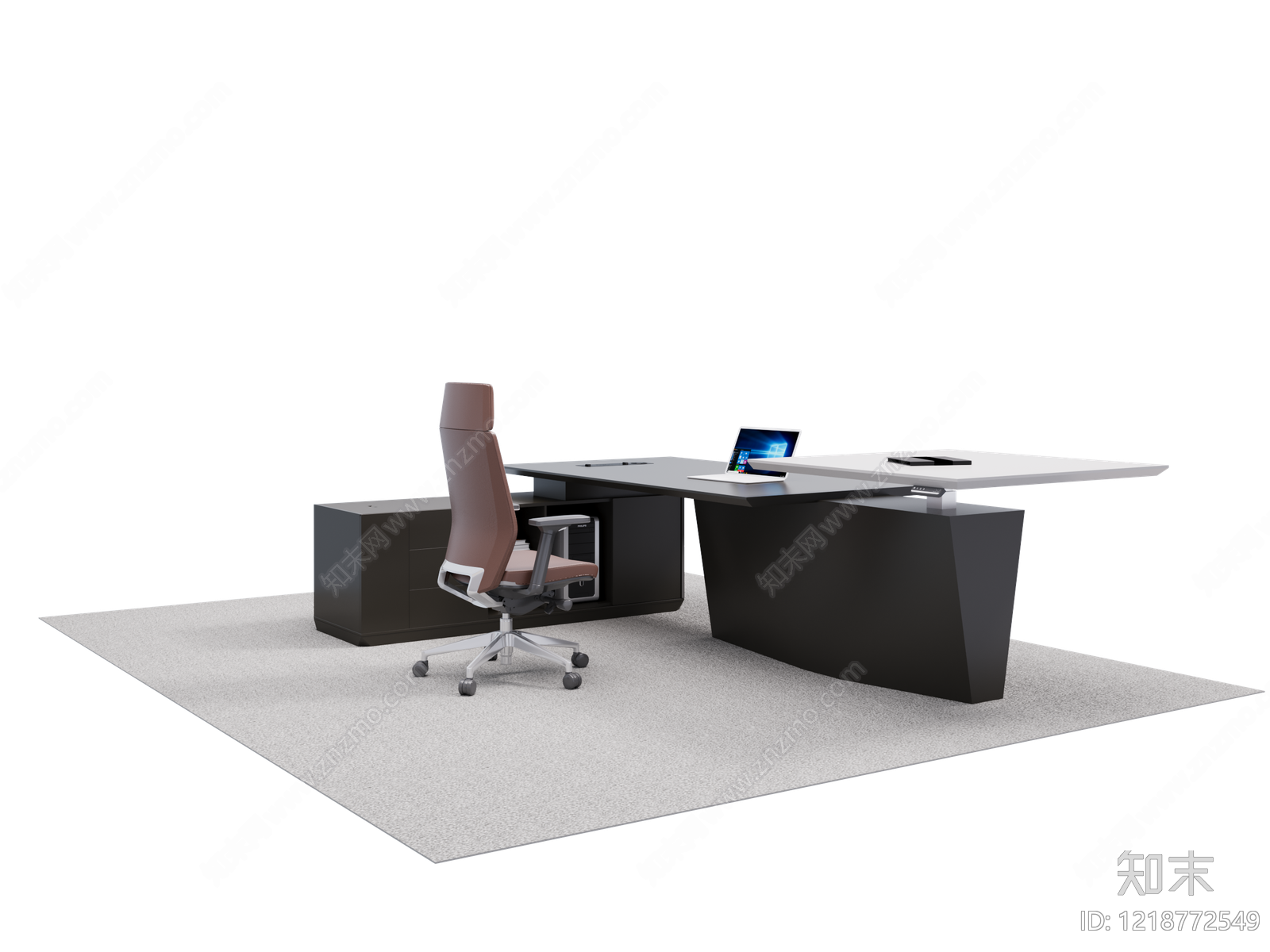 现代极简办公桌3D模型下载【ID:1218772549】
