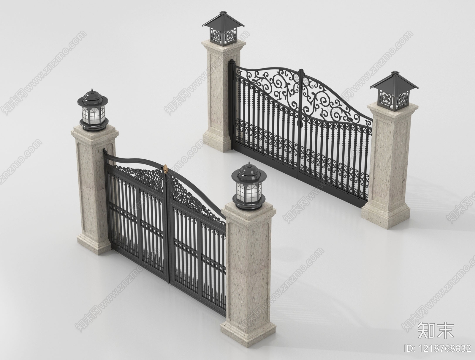 欧式门组合3D模型下载【ID:1218768832】