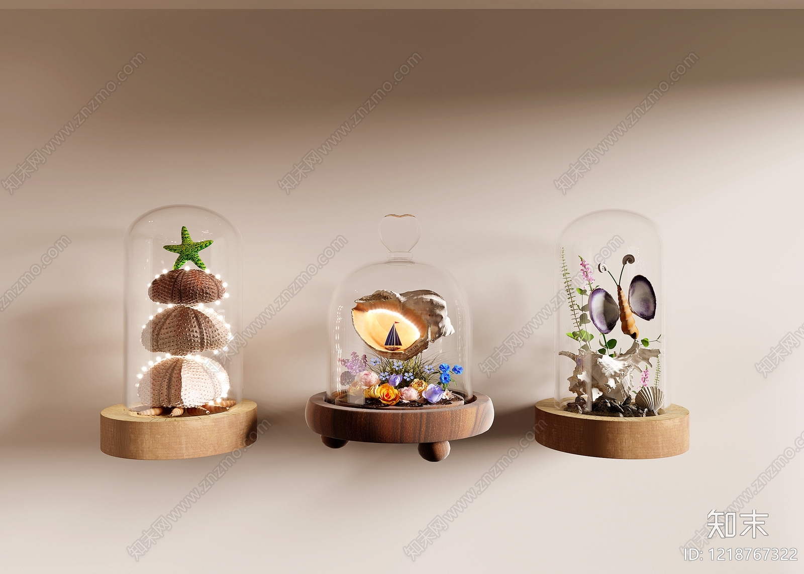 自然主义微景观风摆件组合3D模型下载【ID:1218767322】