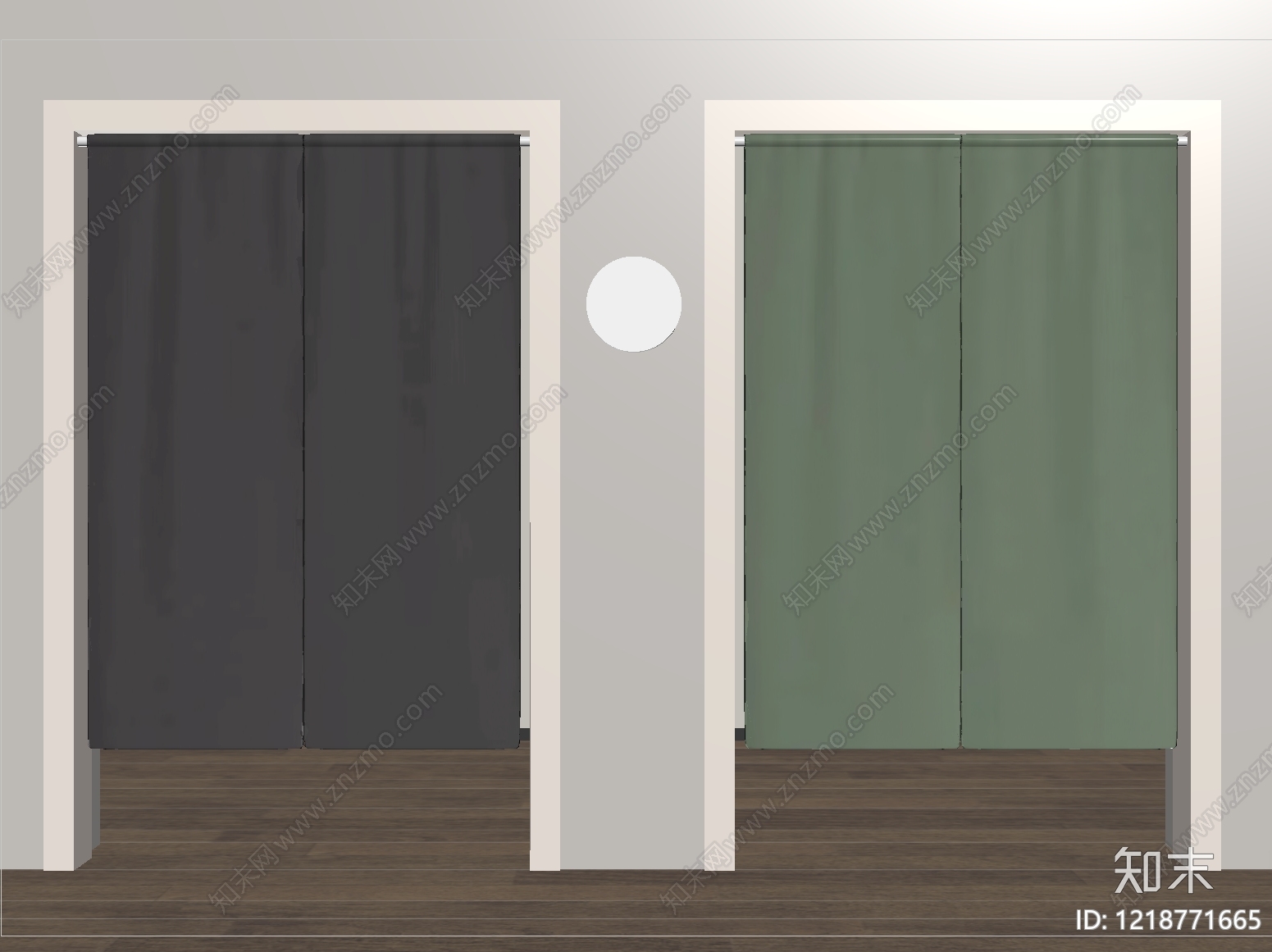 极简窗帘SU模型下载【ID:1218771665】