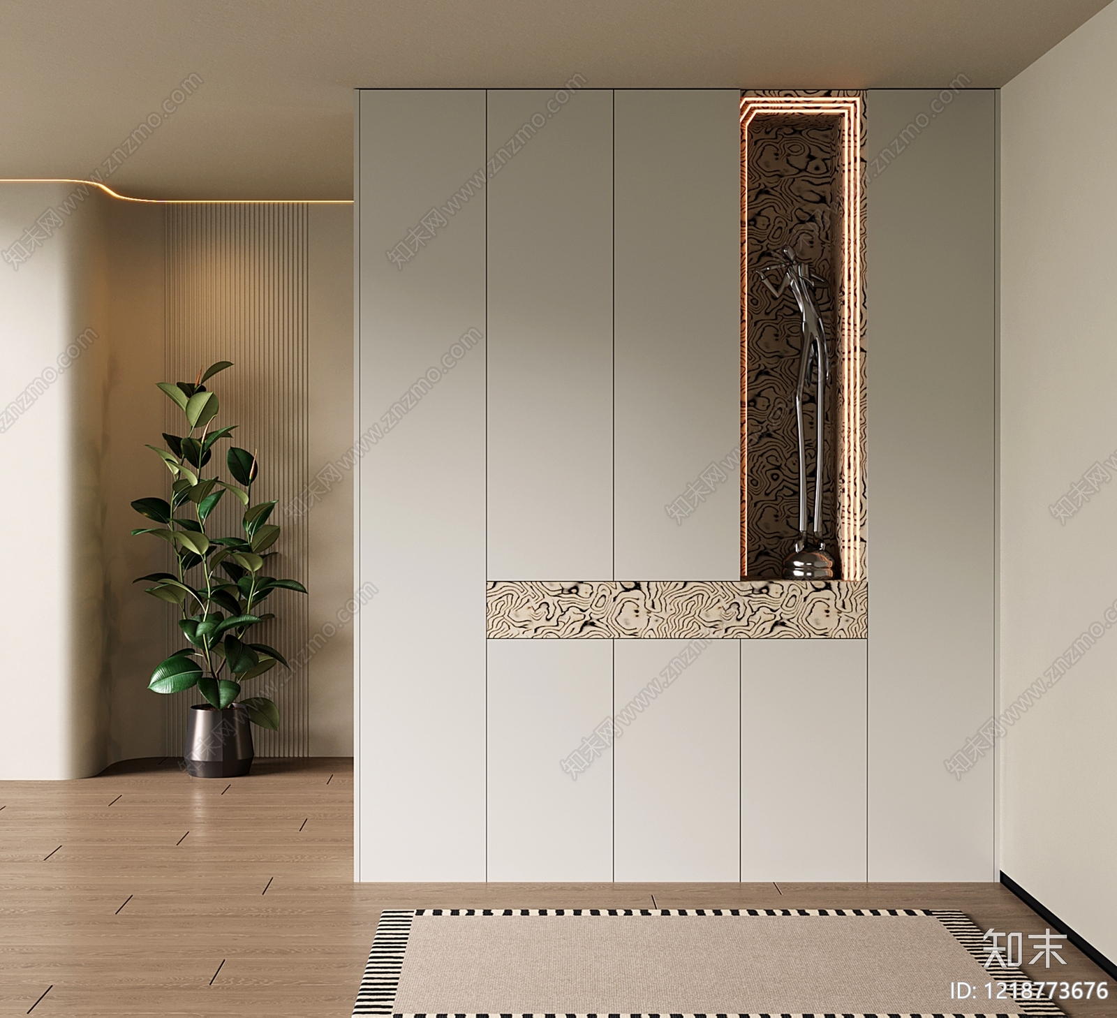现代简约玄关柜SU模型下载【ID:1218773676】
