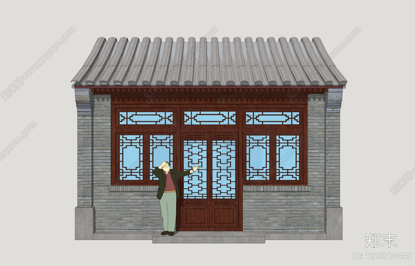 新中式四合院SU模型草图