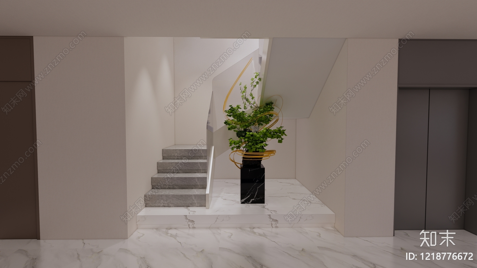 现代直行玻璃楼梯SU模型下载【ID:1218776672】
