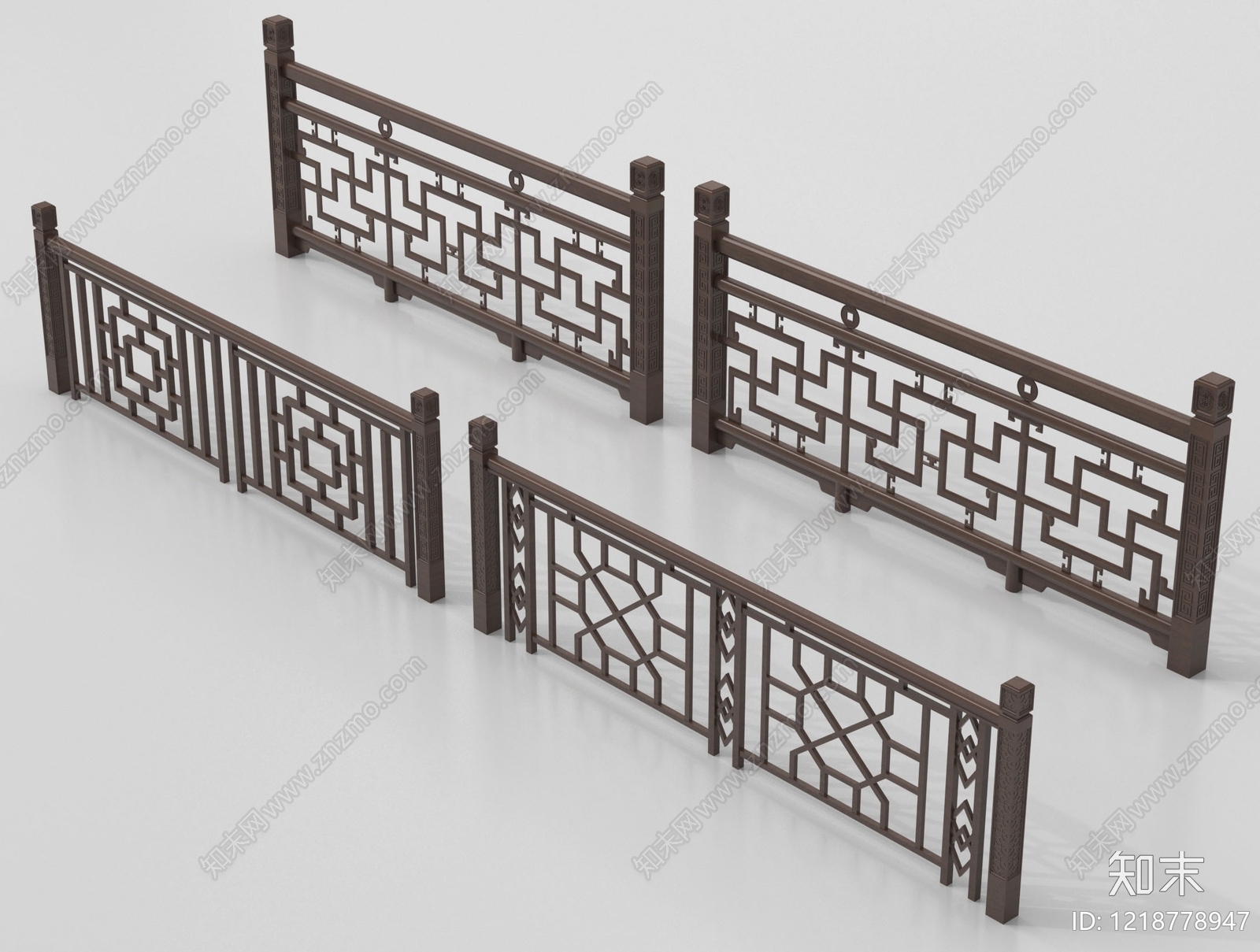 新中式栏杆3D模型下载【ID:1218778947】