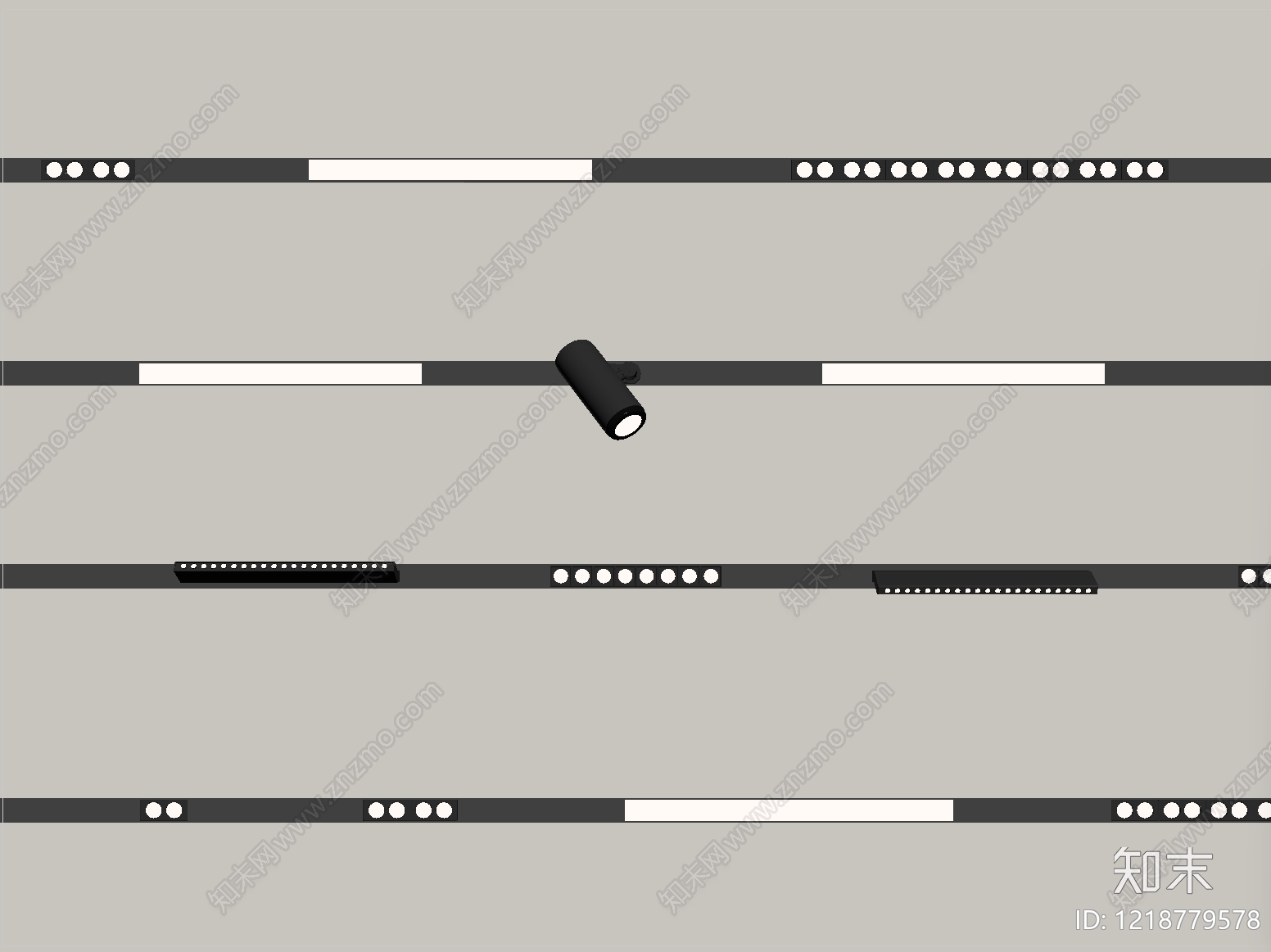 极简主义筒灯射灯SU模型下载【ID:1218779578】