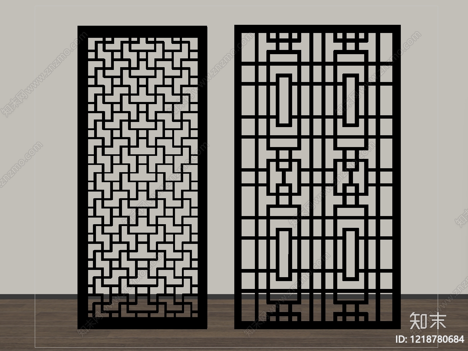 新中式屏风SU模型下载【ID:1218780684】