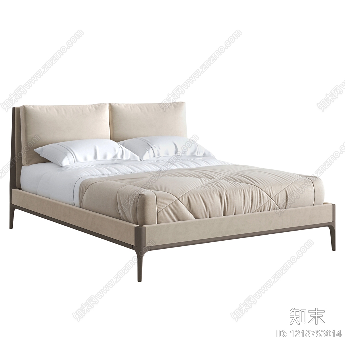 意式极简双人床3D模型下载【ID:1218783014】