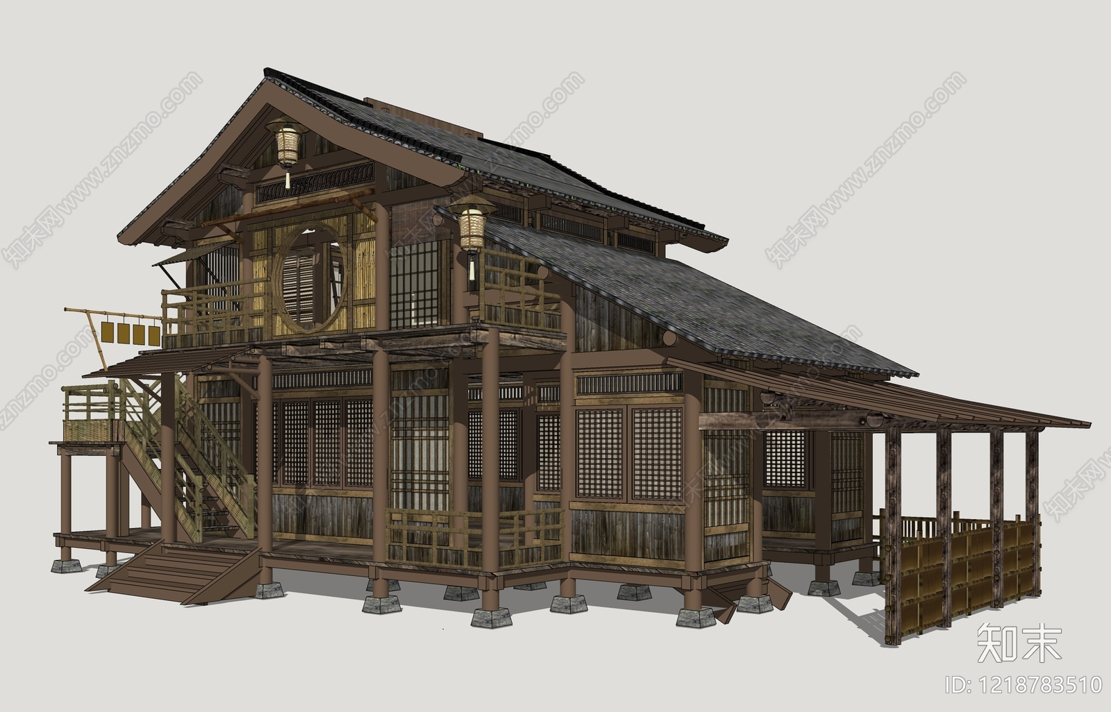 日式民宿建筑SU模型草图