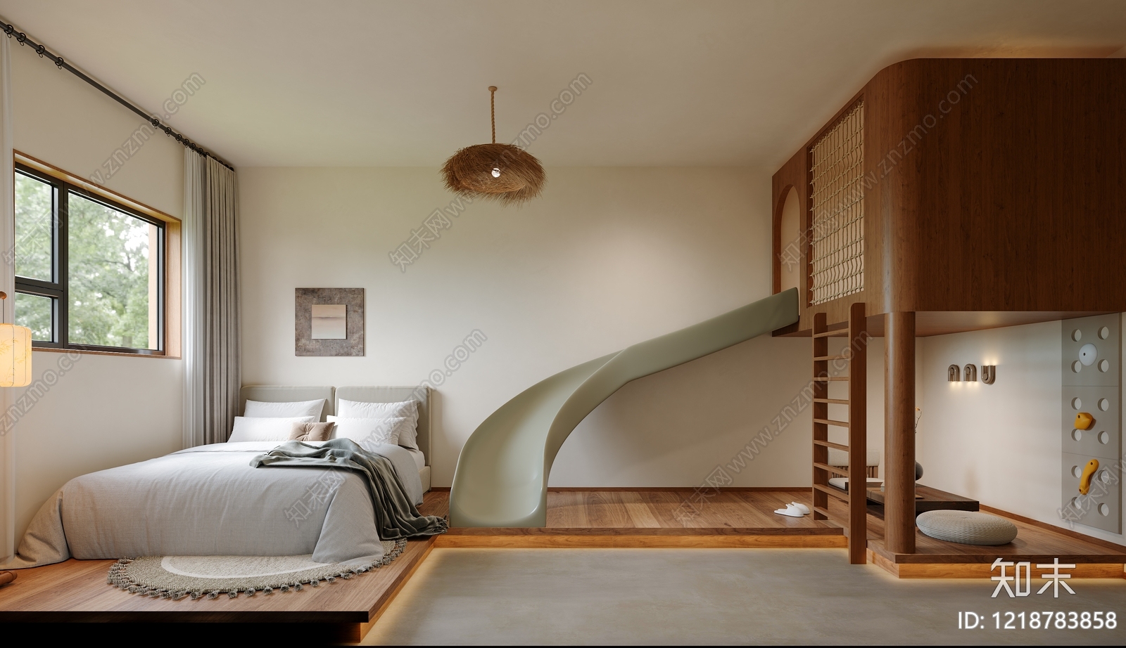 日式通用儿童房3D模型下载【ID:1218783858】
