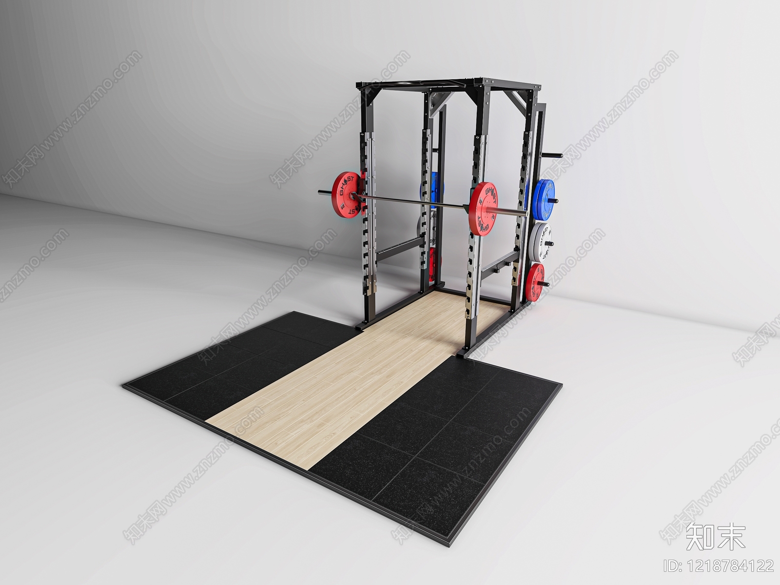 极简主义健身器材3D模型渲染效果图