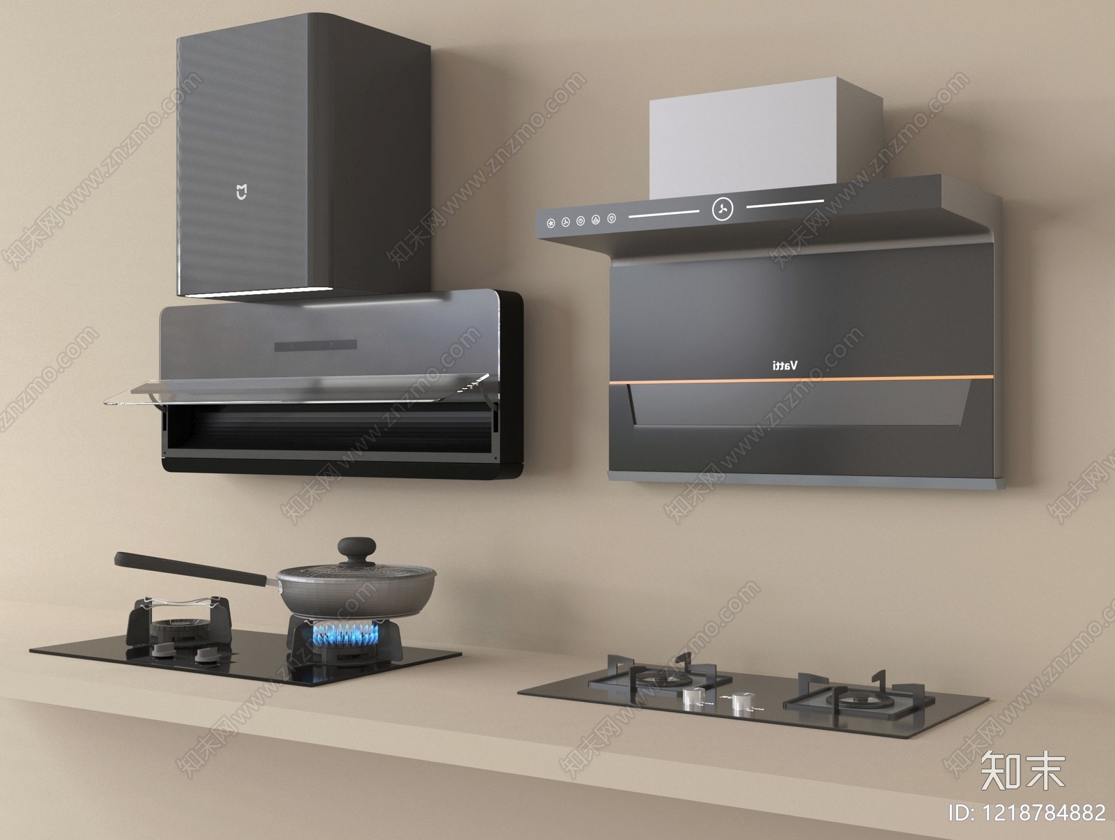 现代简约开放式厨房3D模型下载【ID:1218784882】