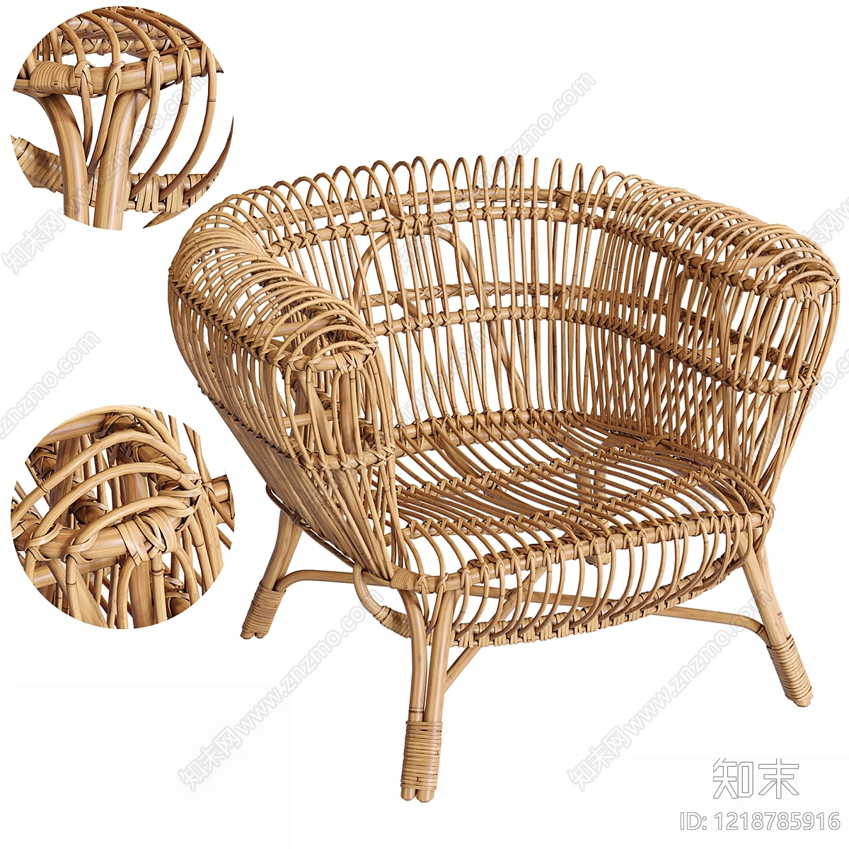 中古风单人沙发3D模型下载【ID:1218785916】