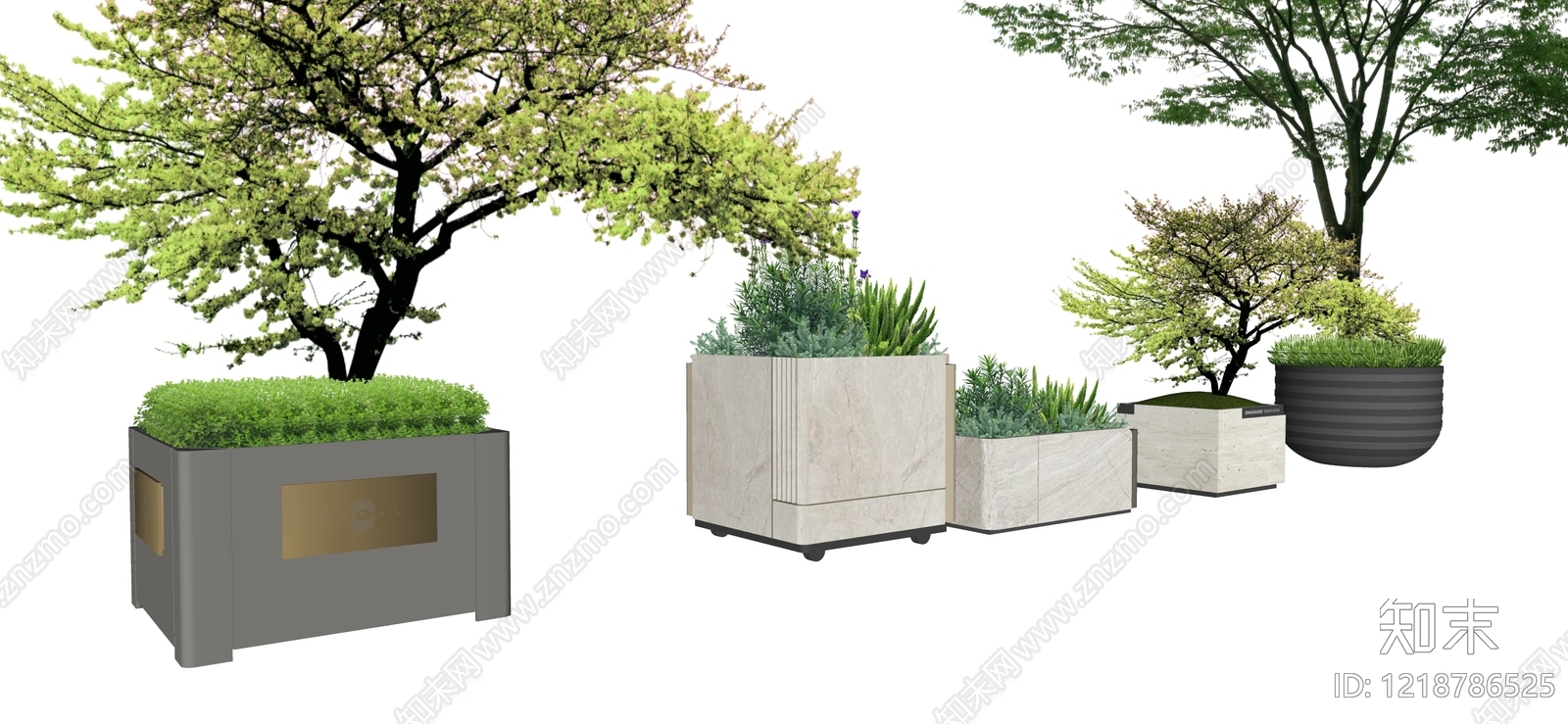 现代简约花钵花器SU模型下载【ID:1218786525】