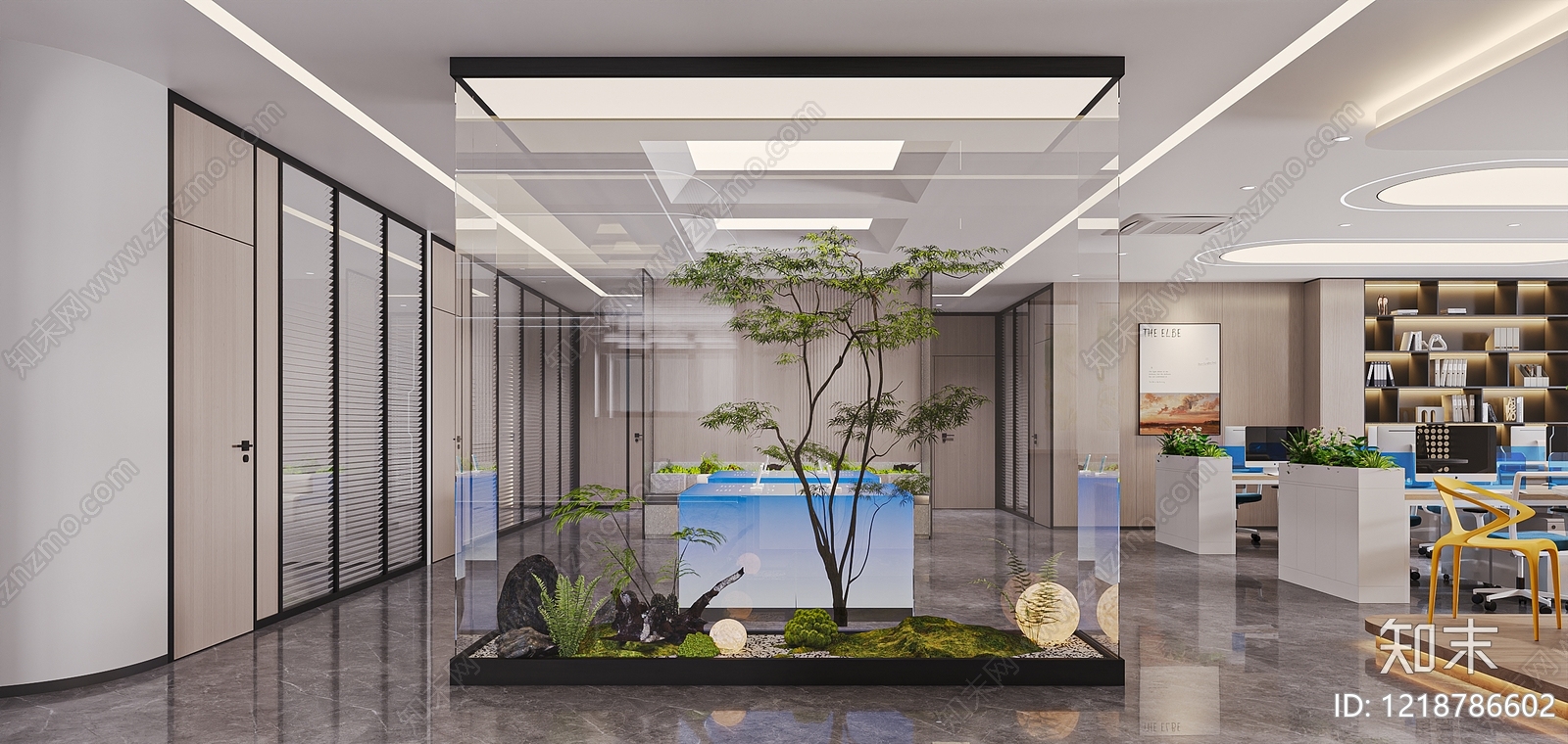 现代简约办公室3D模型下载【ID:1218786602】
